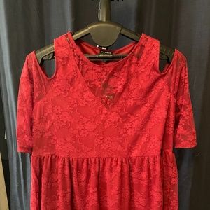 NWT Torrid Red Lace Blouse